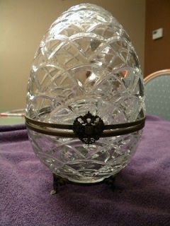 Faberge   Crystal Egg Caviar & Vodka Server Set   Bowl,Two Glasses 
