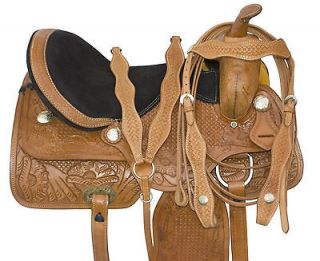New Custom Made 16 Hand Carved Western Trail Leather Saddle Horse Tack 