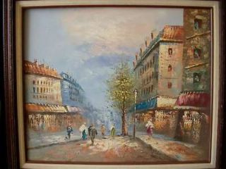 parisian french impressionist burnett paris street scene OIL PAINTING 