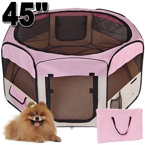   24 Medium Pet Dog Cat 2 Door Playpen Puppy Crate Cage Exercise Kennel