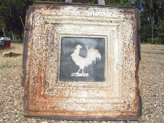 Antique 1800s Ceiling Tile Metal Wall Tin Rooster Art 2106