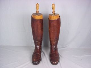 c1940 British Cavalry Officers Boots With Tom Hill Trees Size 10/11