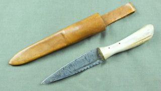 VINTAGE ENGLISH ENGLAND INDIAN RIDGE SHEFFIELD KNIFE BONE HANDLE