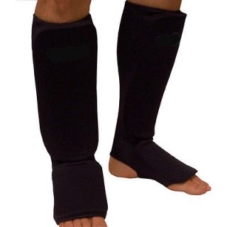 Black Cloth Shin In Step Guards for kickboxing muay thai MMA discount 