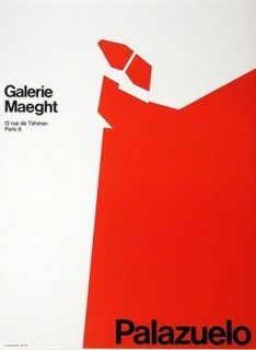 VINTAGE GALERIE MAEGHT PALAZUELO POSTER PARIS 1969