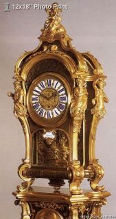   Print Pedestal clock Andre Charles Boulle 1720 25 Wallace Collectio