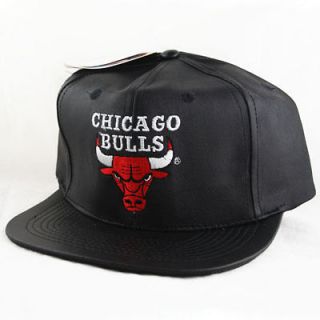   Chicago Bulls Leather Logo 7 Snapback Hat Vintage NBA Cap Script NEW