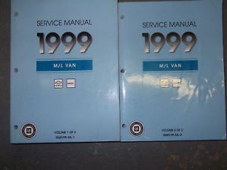 1999 Chevy Astro GMC Safari Service Shop Repair Manual SET OEM FACTORY 