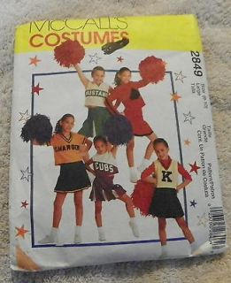 McCalls Girls Costume Cheerleader Pattern Sizes[8 10] 2849