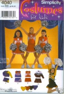 Simplicity 4040 Cheerleader Girls Costumes Pattern NEW