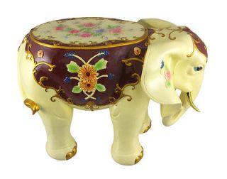 Ornate Elephant Plant Stand Hand Painted