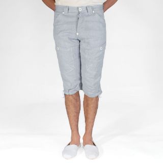 New Mens Voi Jeans Designer Shearer Pin Stripe Short Navy White