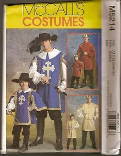   Costume 5214   Mens Musketeer & Prince Charming Pattern   Sz Small XL