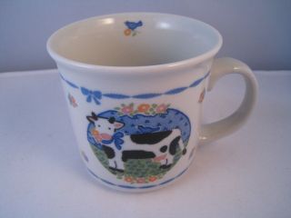   Otagiri Coffee Mug Clarabelle Cow Bird Elizabeth Brownd Japan Ceramic