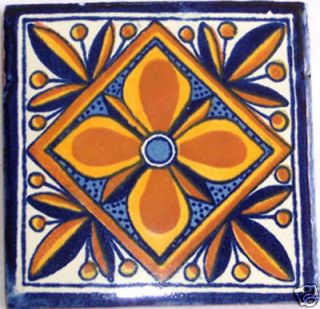 90 Ceramic Talavera Tiles Handpainted Mexican Tile A 116