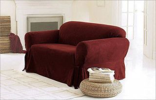    Set Micro Suede Red Burgundy COUCH/SOFA+LOV​ESEAT+CHAIR SlipCover