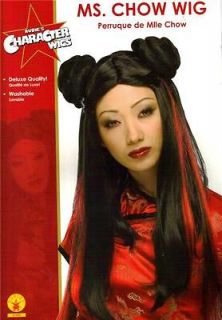 CHINESE Oriental Asian MISS CHOW Womens Black HAIR WIG COSTUME 