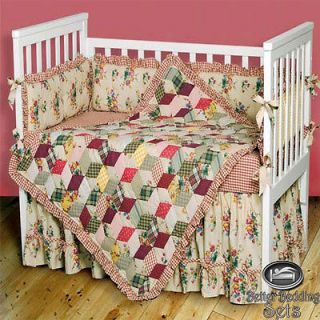   Kid Vintage Patchwork Crib Nursery Quilt Infant Newborn Bedding Set