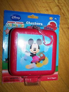 DISNEY MICKEY MOUSE CLUBHOUSE CHECKERS MINI TRAVEL GAME CASE NEW NISP