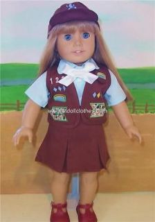 BROWNIE SCOUT SKIRT VEST UNIFORM Doll Clothes fits American Girl NEW
