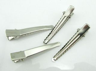 nice 45mm Silver Prong Metal Hair Alligator Clip 20PC t89