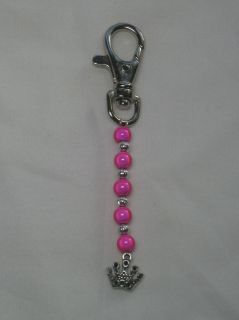  Snap Hook Making Kit   Bright Pink & Silver Bead, U Choose Charm
