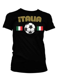 Italia Soccer Ball Football Flag Country Girl T shirt