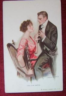 ARTIST SIGNED POSTCARD / F.EARL CHRISTY / THE LOVE MATCH / 1913