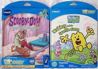 Vtech BUGSBY READING SYSTEM 2 books  SCOOBY DOO & Wubbzy and Sparkle 