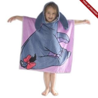Free PnP) Kids Disney Eeyore 100% Cotton Poncho Towel