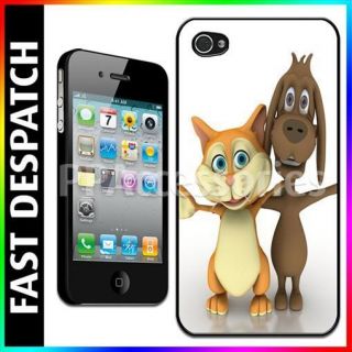 Cat & Dog Best Friends Forever Linked Arms Hard Case Back For iPhone 4 