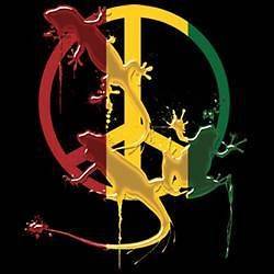 Peace Iguana Frog Tshirt Rasta Lion Selassie Bobo Ashanti Reggae 