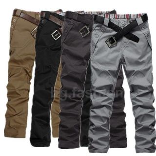 Mens Casual Straight Chino Pants Skinny Crop Jeans Trouser Plaid 