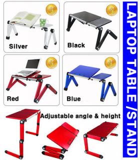 portable folding LAPTOP TABLE desk stand tray adjust angle 4 tablet pc 