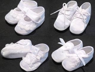Baby Boy GIRL Satin White Christening Wedding Shoe 0 3M