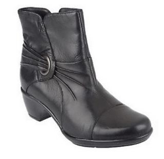 Clarks Bendables new Rosebelle Leather Side Zip Boots pick PICK SIZE 