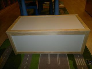 IKEA BIG WOODEN STORAGE BOX, TOY BOX, PINE AND WHITE