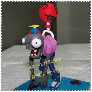 ⒄ Plants Vs Zombies（pvz) polymer clay BALLOONZOMBIE　 Handmade