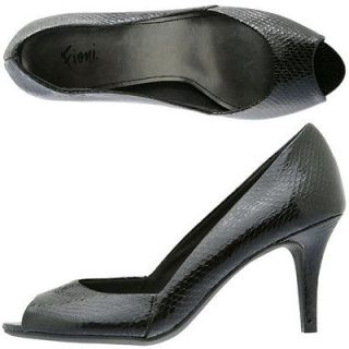 NEW CUTE BLACK EXOTIC LOOK OPEN TOE PUMP SIZE 13 BY FIONI 