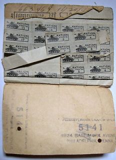 Original US Ration Stamps with Tanks on them, WWII Rationing for War