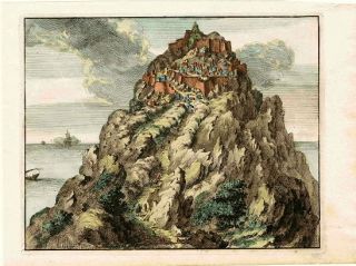 ANTIQUE PRINT, TINOS   CITY TINO ,GREECE, Dapper,1687