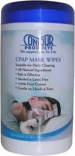 Contour CPAP Mask Cleaning Wipes 62 Pack for Nasal Full Face and 