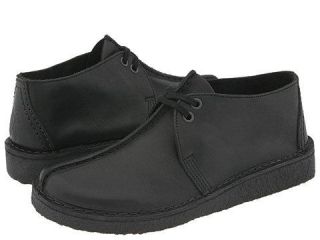 New CLARKS Desert Trek Black Leather 78564 Mens Casual Shoes