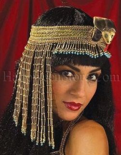 Cleopatra Beaded Asp Headpiece and Gold Snake Armband