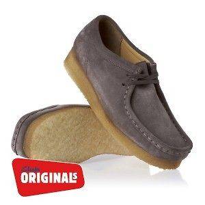 Clarks Originals Wallabee Womens Trainers Shoes   Grey Suede