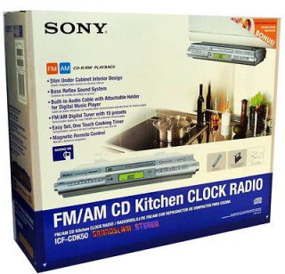 Sony ICF CDK50 USED Under Cabinet Kitchen Sound System CD Clock Radio