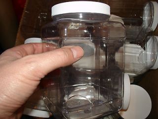   Clear Plastic 48oz. Hand Grip Jars Candy,Food,Dis​play Organizer box