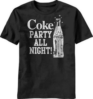 Coca Cola Coke Party All Night Vintage Style Adult T Shirt Tee