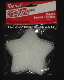10 PACK Darice CLEAR PLASTIC CANVAS 3.25 STAR 7 Mesh (7 Count) 3 