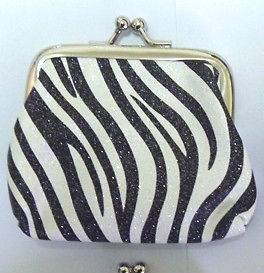   Zebra Pattern Fashion Small Coin Purse Wallet Bag Lady Women Black aa